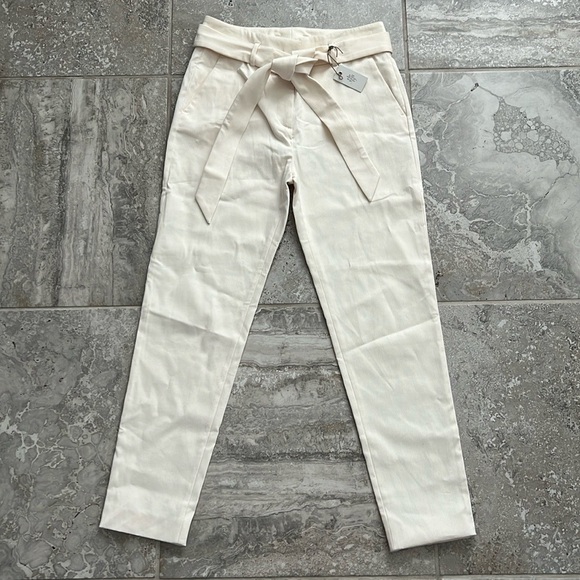 NWT ELEVENTY High-Waisted Ribbed Pants in Cream, Size EU40 | US2 New w/Tag $495 - Picture 10 of 11